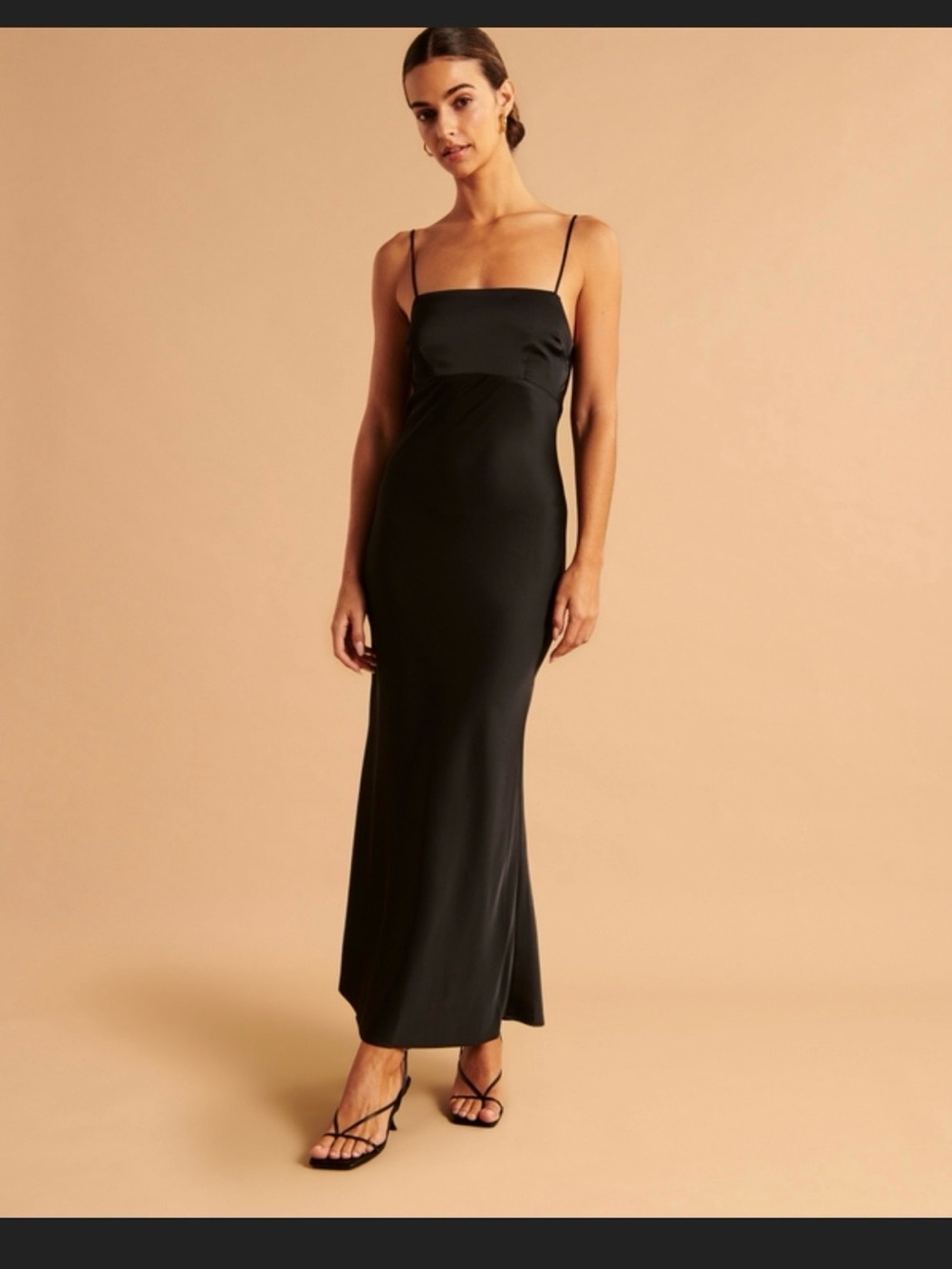 Abercrombie & Fitch Julia Cowl Back Slip Dress in Black NWT
